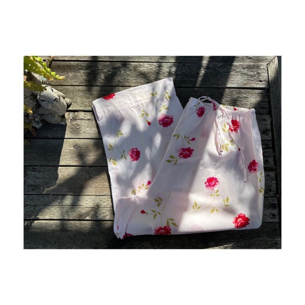 Secret Treasures Woman Pajama Pants Pink Floral 100% Cotton Sz 2X